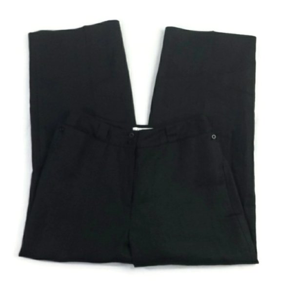 Vintage Talbots Black Irish Linen Straight Leg Lined Ankle Pants Womens Size 4 - Picture 3 of 14